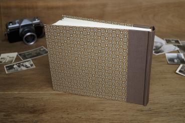 Photo album with floral pattern brown "Gerti", individual album, handmade